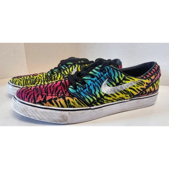Nike SB Stefan Janoski Skate Shoes Colorful Zebra Print Sneakers 12 - Picture 1 of 11